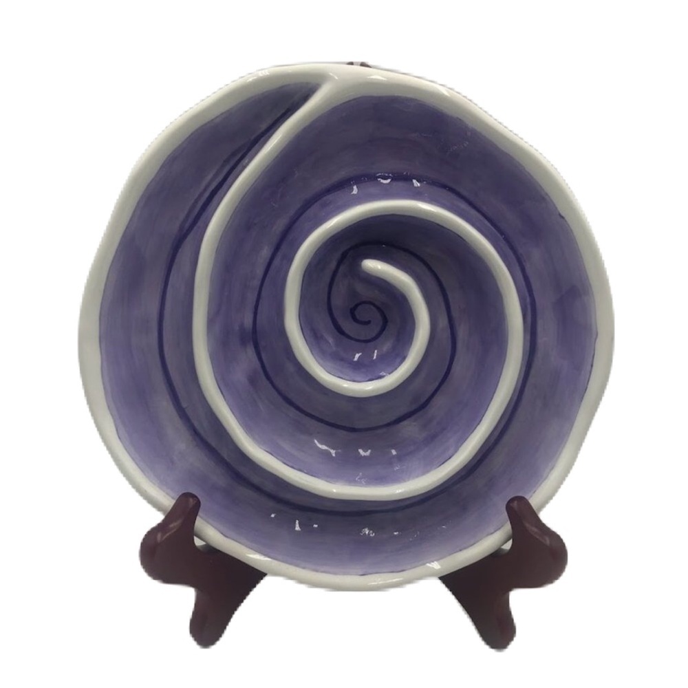 Department 56 Decorative Purple Swirl Plate Oven Dishwasher Safe